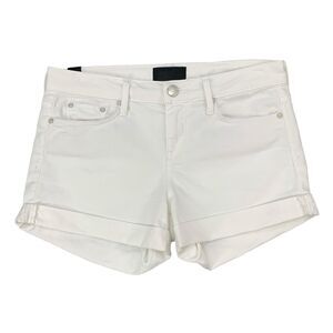Vince Shorts Women 26 White Denim Skinny Rolled Hem Low Rise Cotton Blend Cuffed
